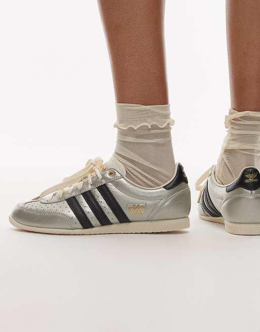adidas Originals Japan low sneakers in pearl silver and black