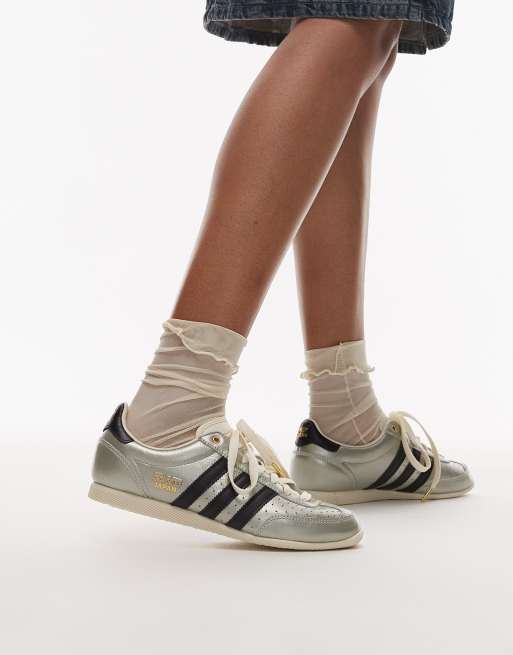 adidas Originals Japan low sneakers in pearl silver and black