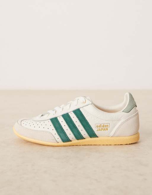 adidas Originals Japan low sneakers in white and green