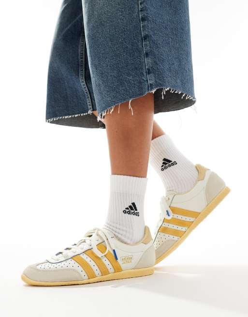 adidas Originals Japan low sneakers in white and yellow