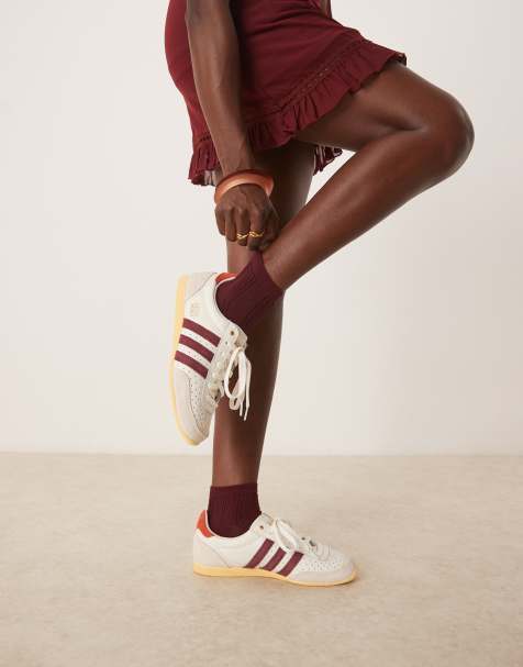adidas Originals – Japan – Sneaker in Weiß und Burgunderrot - view 1