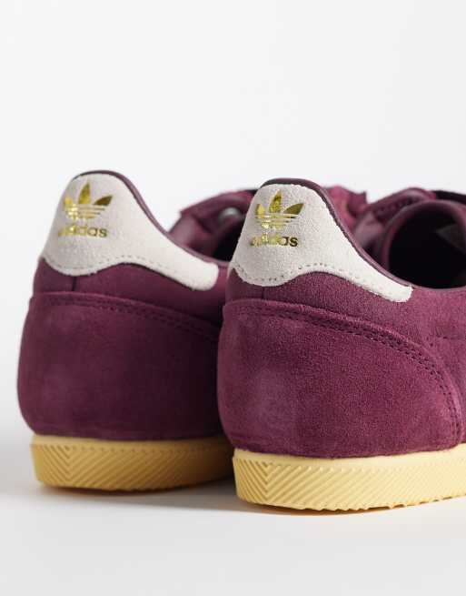 Adidas Burgundy Suede Low-Top Sneakers – White Stripe- New Burgundy & White Gazelle Shoes main image 4