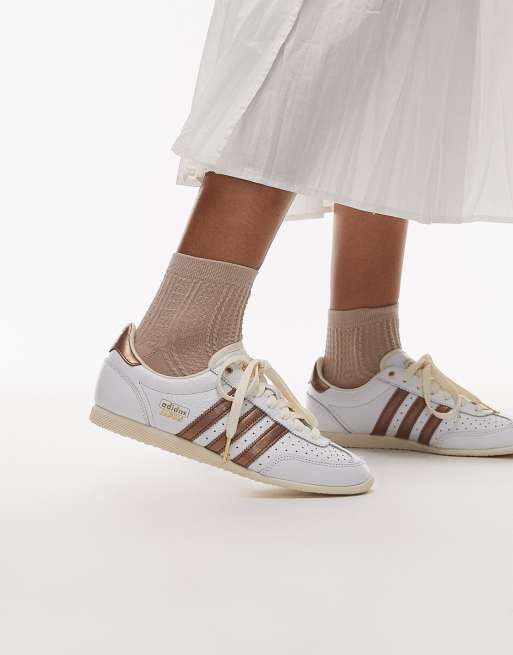 adidas Originals Japan sneakers in white and bronze
