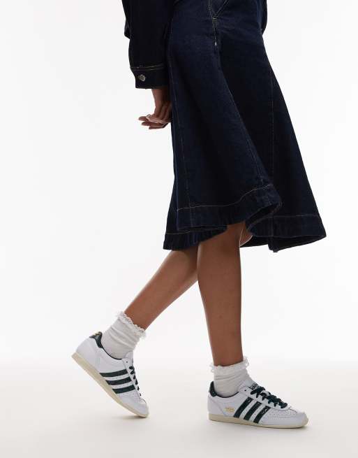 adidas Originals Japan sneakers in white with dark green snake