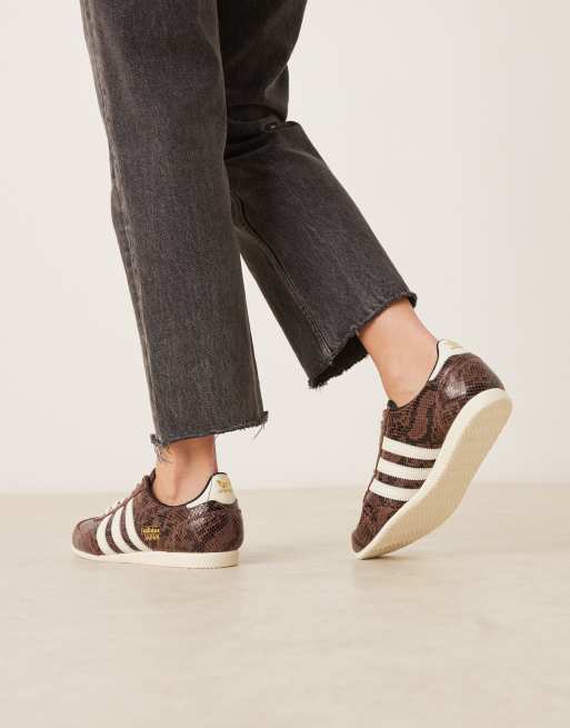 adidas Originals Japan trainers in brown and cream snake print, 4 of 5