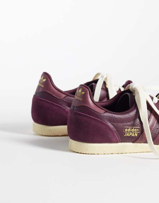 adidas Originals Japan trainers in burgundy with double laces, 3 of 5