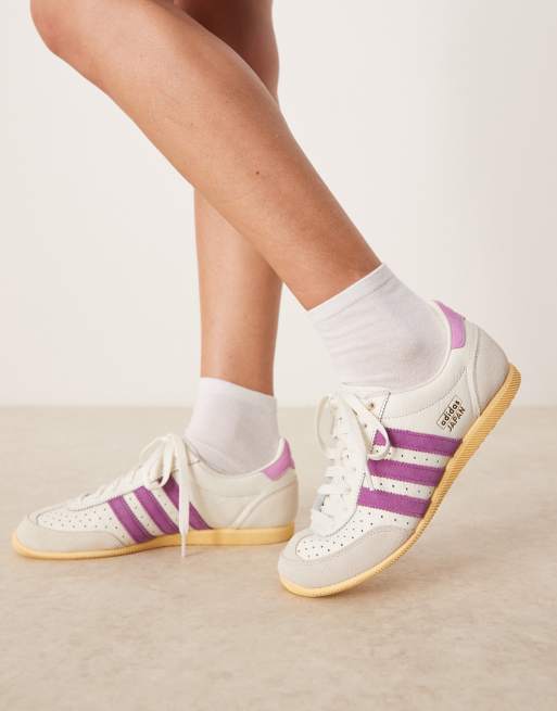 adidas Originals Japan trainers in off white rich mauve orang