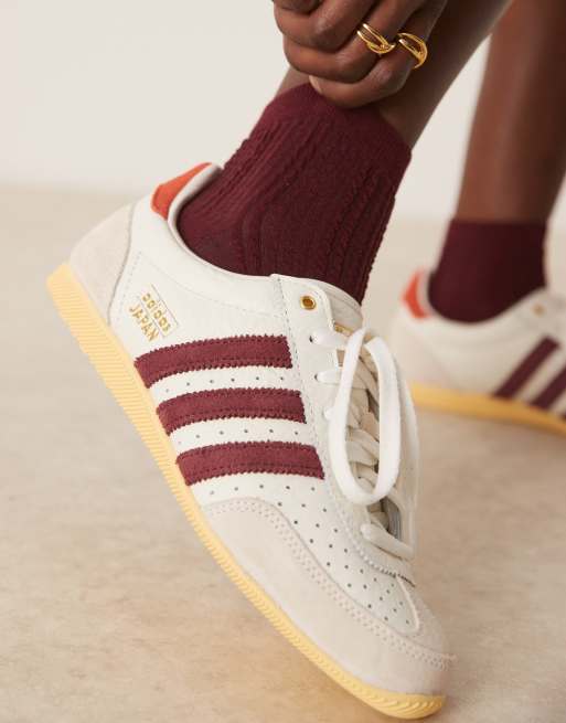 adidas Originals Japan trainers in white and burgundy ASOS