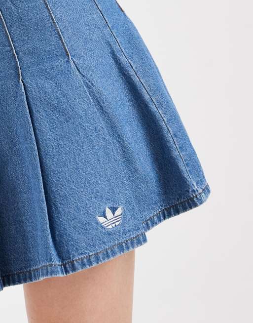 adidas Originals – Jeans-Faltenrock in Indigoblau, 3 von 5