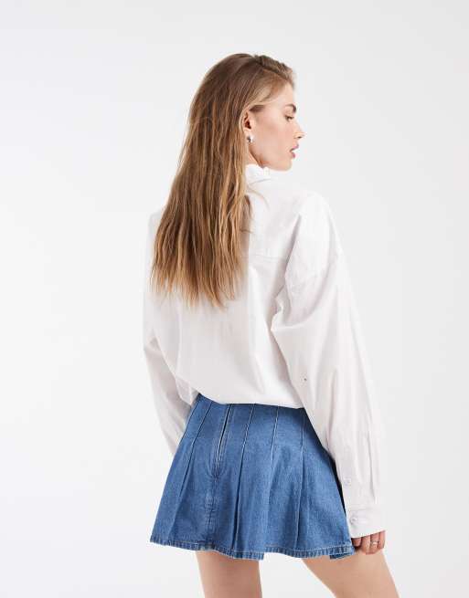 adidas Originals – Jeans-Faltenrock in Indigoblau, 4 von 5