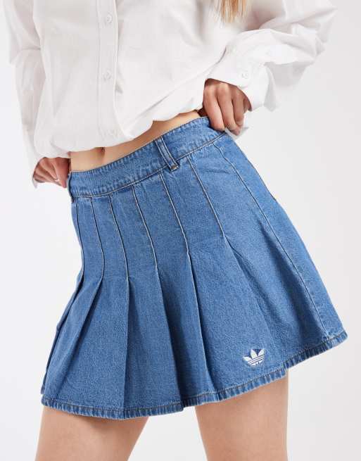 adidas Originals – Jeans-Faltenrock in Indigoblau, 5 von 5