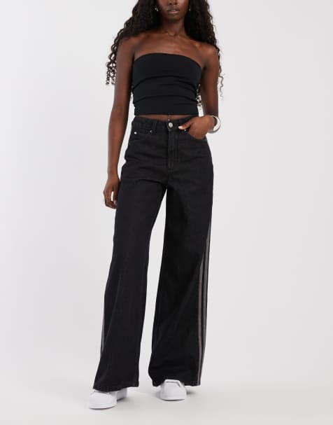 adidas Originals jeans med brede ben i sort - view 1