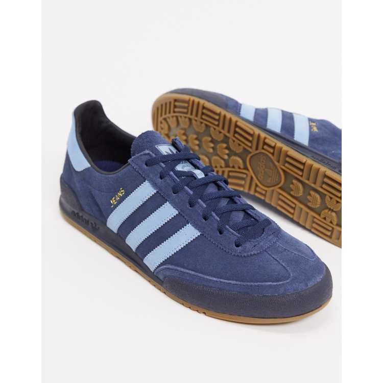 adidas Originals Jeans trainers in navy with gum sole