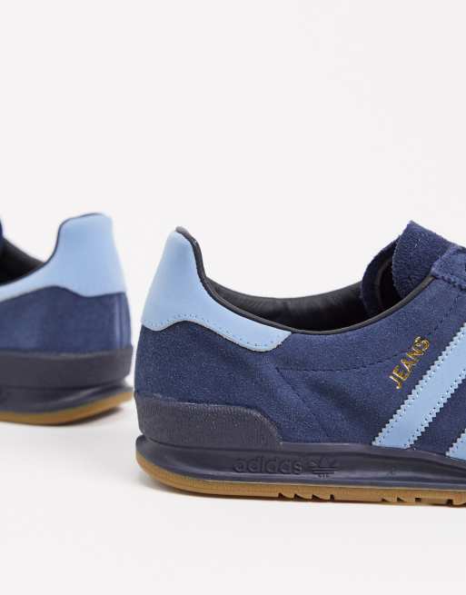 adidas Originals Jeans trainers in navy with gum sole