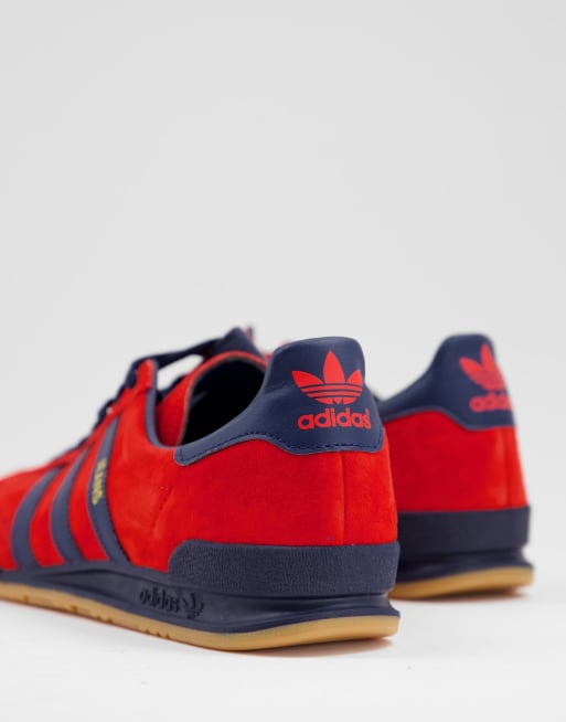 Adidas jeans trainers shop red and black