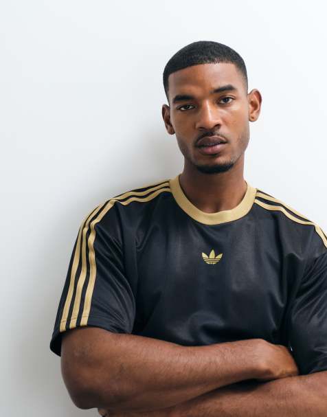 adidas Originals jersey jacquard noir et doré - view 1