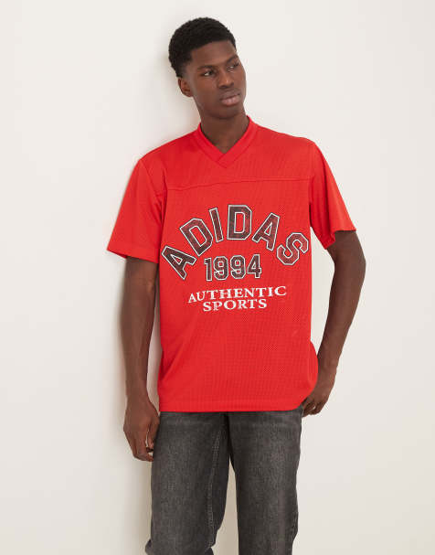 adidas Originals jersey tee in red