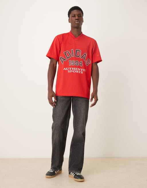 adidas Originals jersey tee in red, 2 of 5
