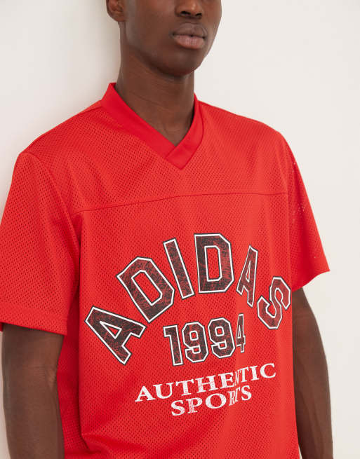 adidas Originals jersey tee in red, 5 of 5