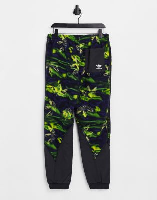 black and green adidas tracksuit bottoms