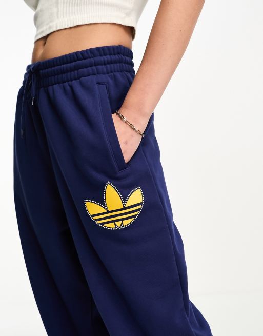 adidas Originals superstar track pant in dark blue, ASOS