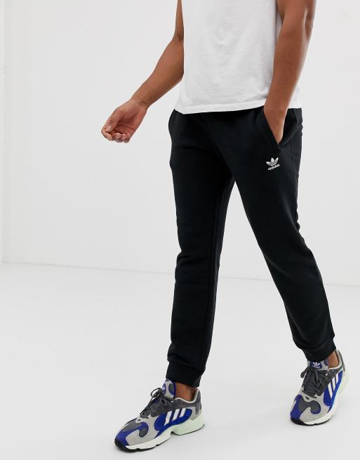 Adidas originals joggers slim on sale fit with logo embroidery black