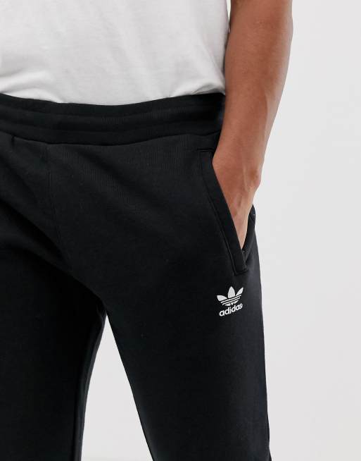 Adidas originals joggers slim on sale fit with logo embroidery black