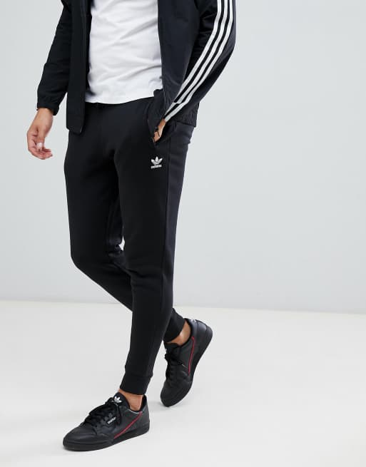 Adidas originals joggers on sale with logo embroidery black