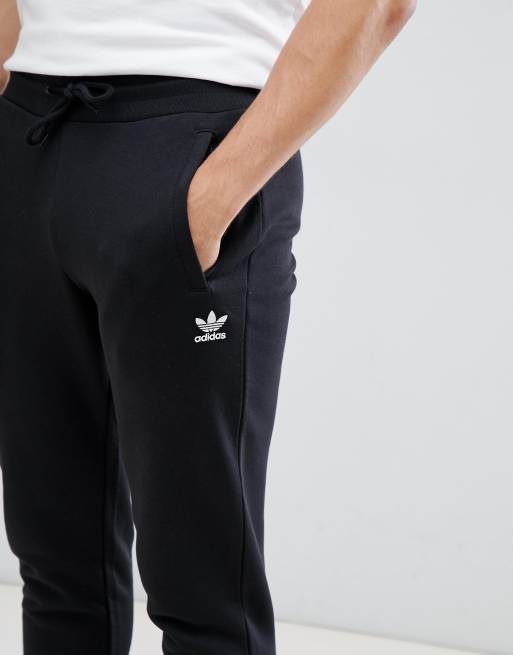 Adidas originals joggers on sale with logo embroidery black