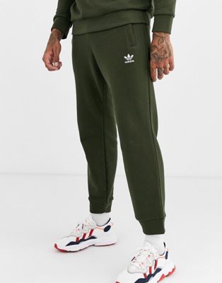 adidas Originals Joggers with logo embroidery in khaki-Green