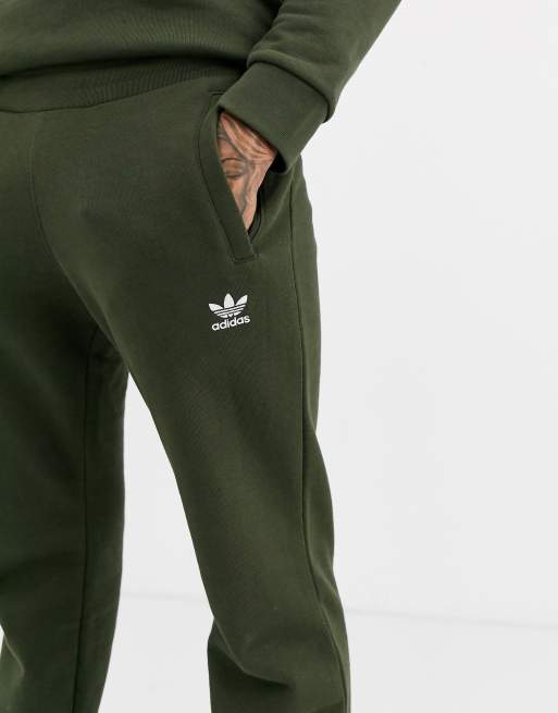 Adidas originals joggers with logo embroidery in on sale khaki