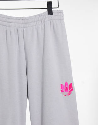 adidas trefoil joggers grey