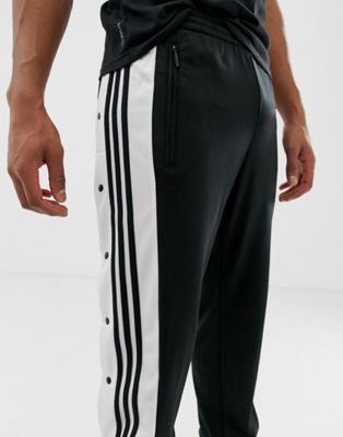 adidas originals joggers with poppers black