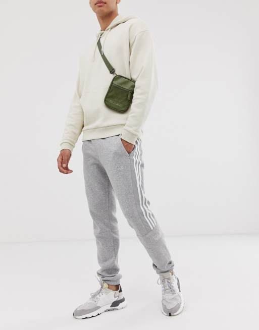 adidas originals joggers with logo embroidery grey