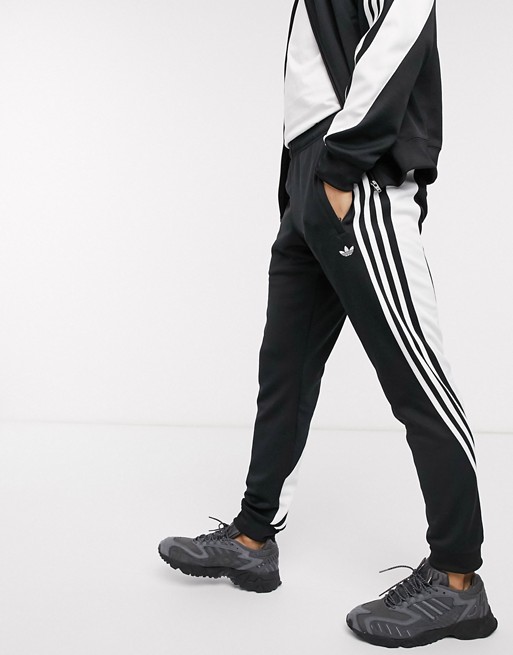 adidas Originals joggers with wrap 3 stripes in black