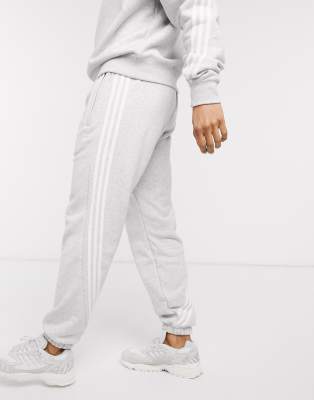 adidas originals joggers with wrap 3 stripes in grey