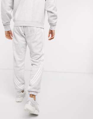 adidas originals joggers with wrap 3 stripes in grey