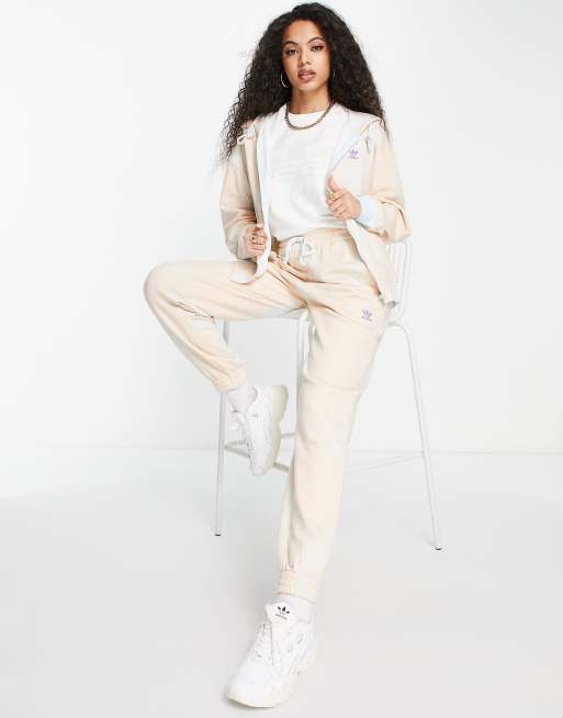 adidas Originals – Jogginghose in Blau und Orange mit Batikmuster und Reißverschluss