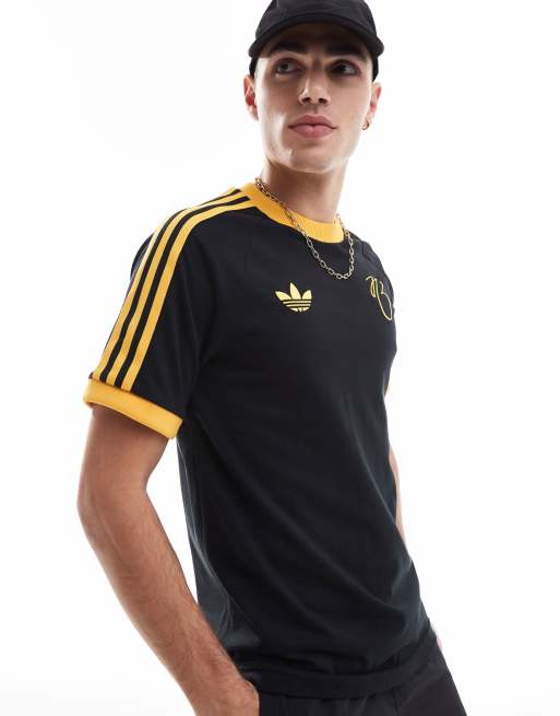 Adidas gold logo shirt online