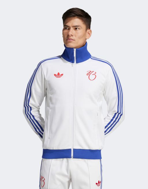 adidas Originals Jude Bellingham track jacket in white and blue ASOS