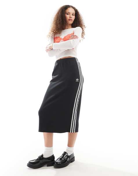 adidas Originals - Jupe mi-longue en maille - Noir - view 1