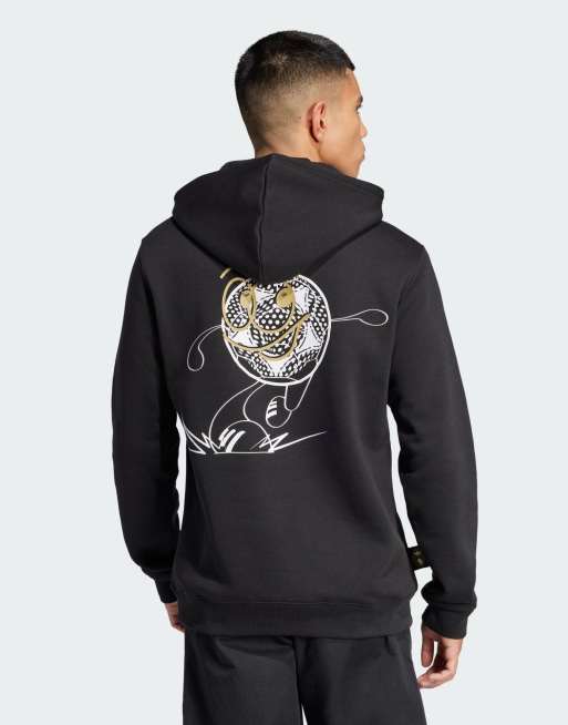 adidas Originals Juventus Felpa con cappuccio nera oro