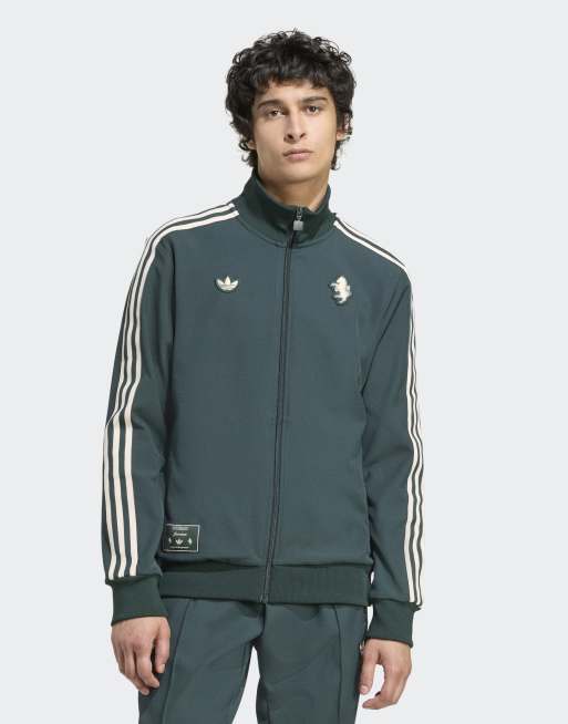 adidas Originals – Juventus Terrace Icons – Trainingstop in gedecktem Grün