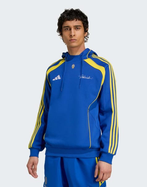 adidas Originals Juventus vialli pack doubleknit hoodie in royal blue - view 1