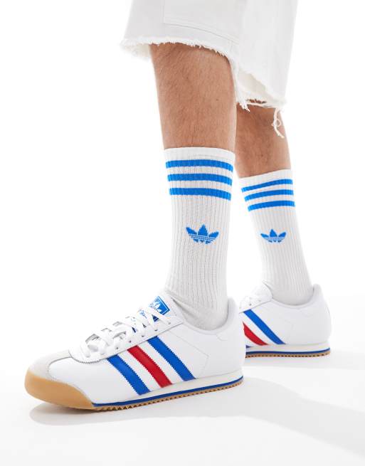 Adidas blanc et bleu hotsell