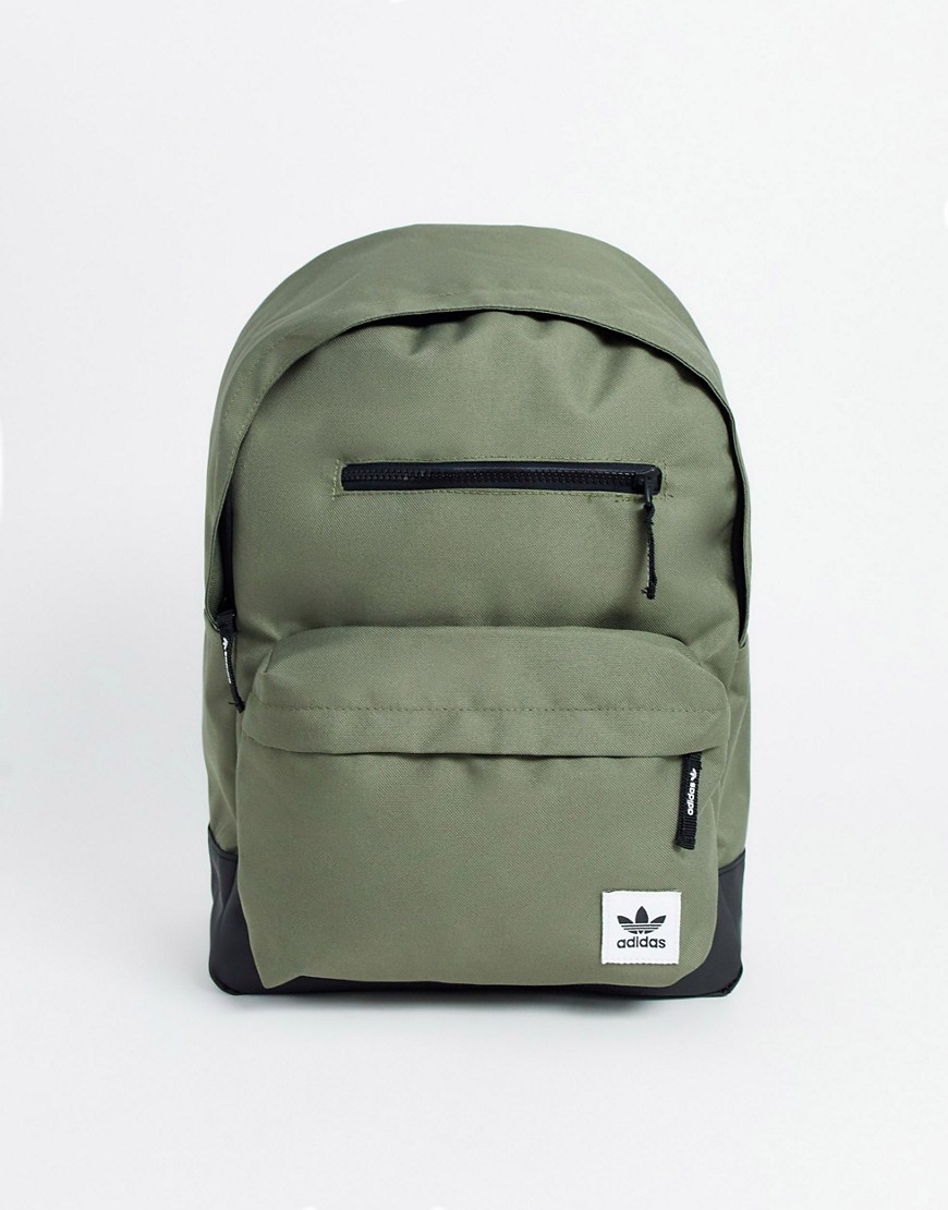 adidas Originals – Kakifärgad ryggsäck med liten logga-Grön