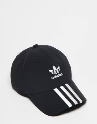 adidas Originals - Kappe in Schwarz und Weiß mit Dreiblatt-Logo