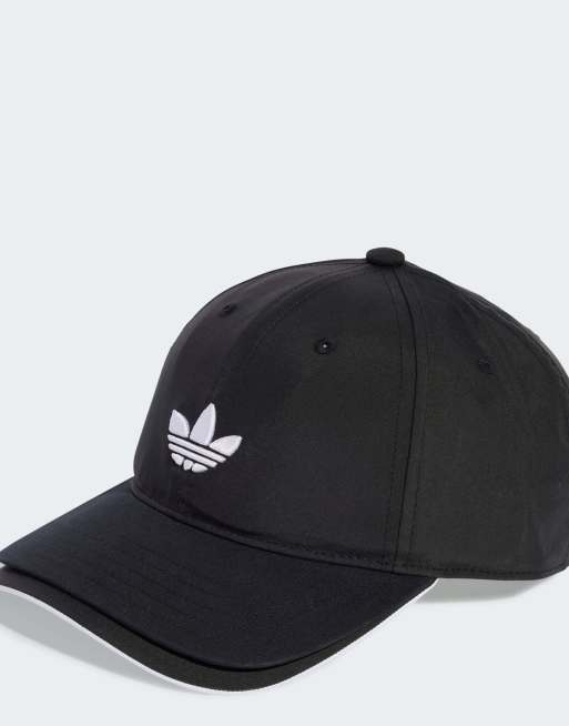 adidas Originals – Kappe in Schwarz/Weiß mit doppeltem Schirm