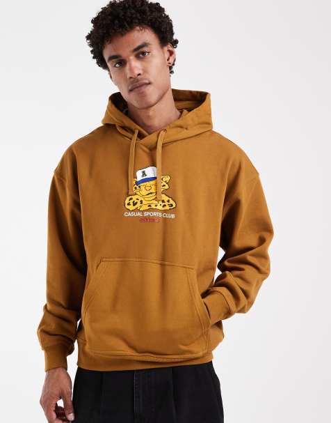 adidas Originals – Kapuzenpullover in Braun mit „Sports Club“-Gepard-Print - view 1