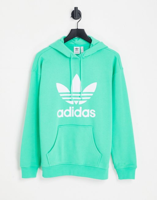 adidas Originals – Kapuzenpullover in Grün mit großem Logo